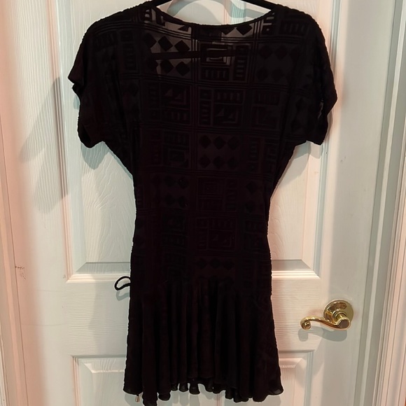 Vintage J Valdi Black slightly sheer cover up Sz M - Picture 6 of 8
